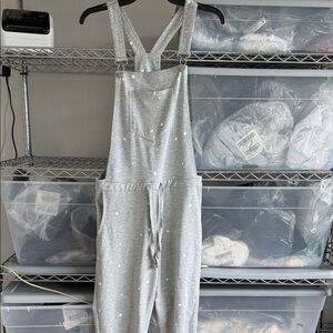 Z Supply Light Gray Star-Patterned Jumpsuit